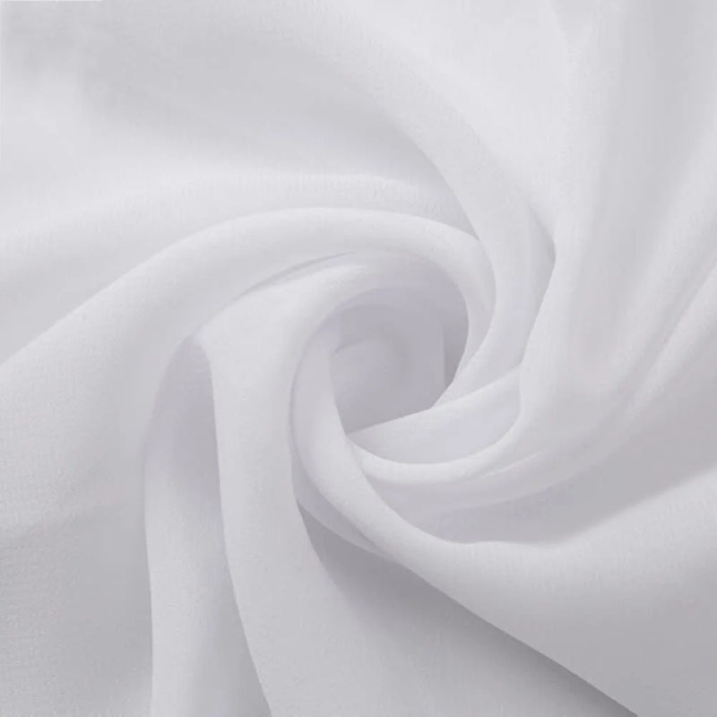 Solid Chiffon Polyester Fabric 1 Yard Sheer Flowing Decorative Dress Craft Upholstery Home Décor