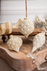 4” Resin Weathered Diagonal Ornament