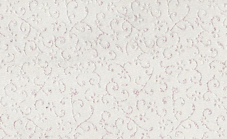 Crystal Organza With Floral Glitter (PK535) Polyester Fabric - White And Metallic Floral Glitter, 58/60" Width