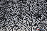 Black White Zebra Satin Fabric - Black White Zebra Print, 58/60" Width