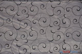 Swirl Organza Polyester Fabric - Embroidered Swirl Sheer, 52/54" Width, Multiple Colors (1 Yard)