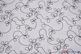 Fantasia Sheer Organza Embroidery Fabric - Embroidered Floral Sheer, 54" Width, Multiple Colors (1 Yard)