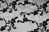 Ribbon Taffeta Polyester Fabric - Embroidered Ribbon Cord, Multiple Colors, 54" Width (1 Yard)