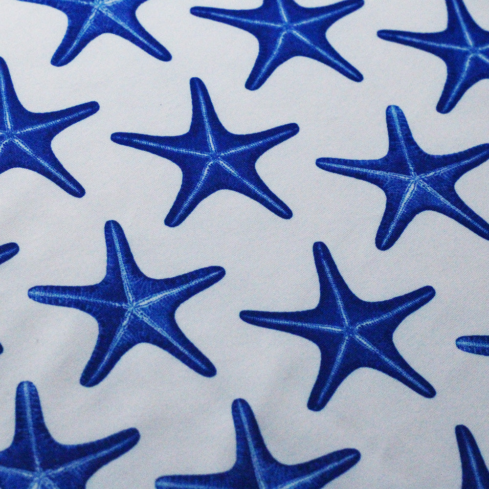 Sea Star Polyester Spandex Fabric - Multi-Color Sea Star Print, 58/60" Width (1 Yard)
