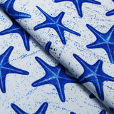 Sea Star Polyester Spandex Fabric - Multi-Color Sea Star Print, 58/60" Width (1 Yard)