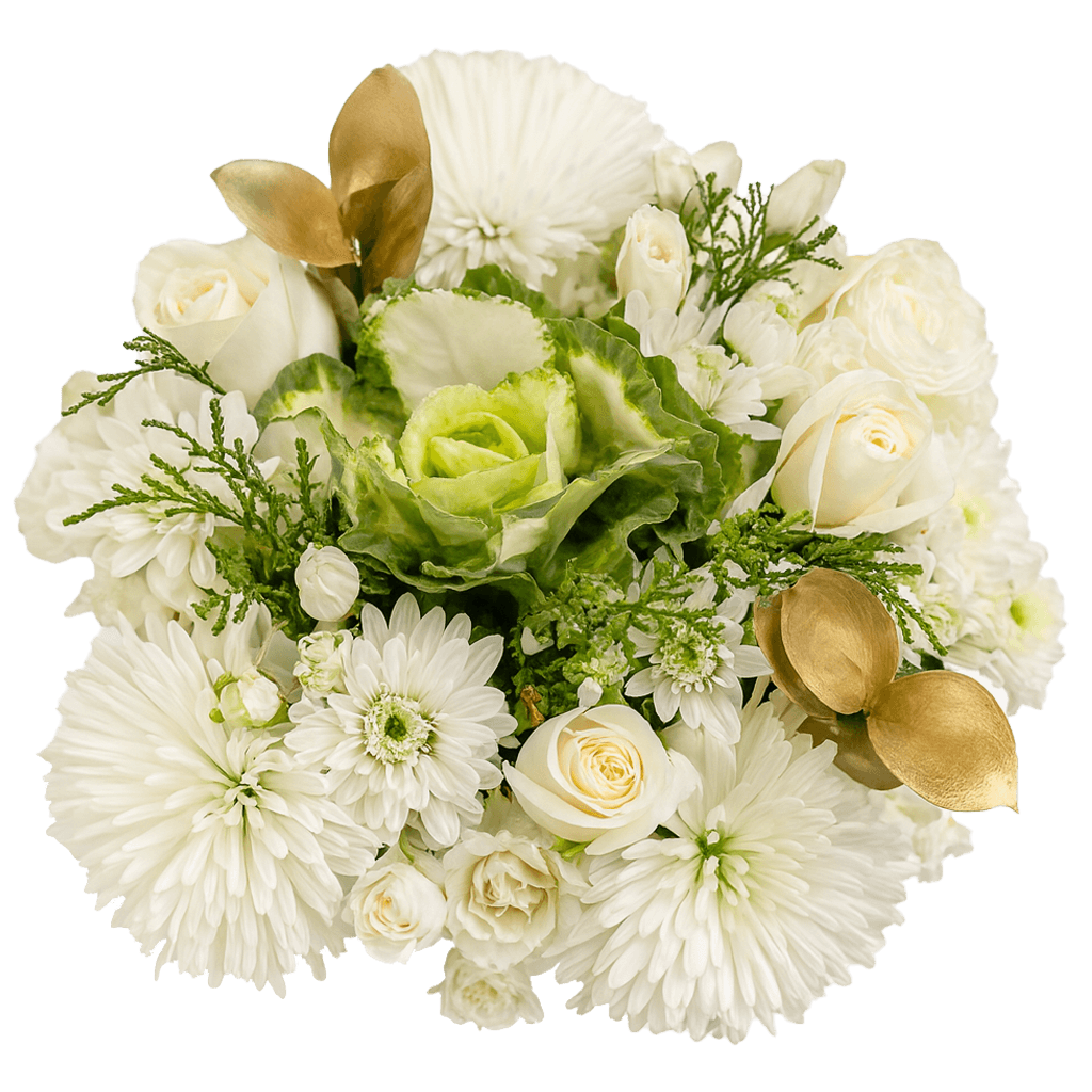 Golden Christmas Flower Bouquet Fresh Mixed Arrangement