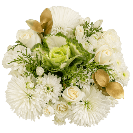Golden Christmas Flower Bouquet Fresh Mixed Arrangement