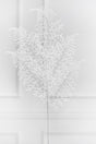 35" White Glitter Fern Spray
