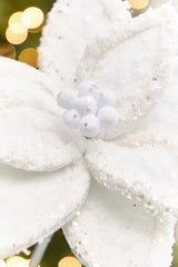 20" x 10" Iced White Poinsettia Stem