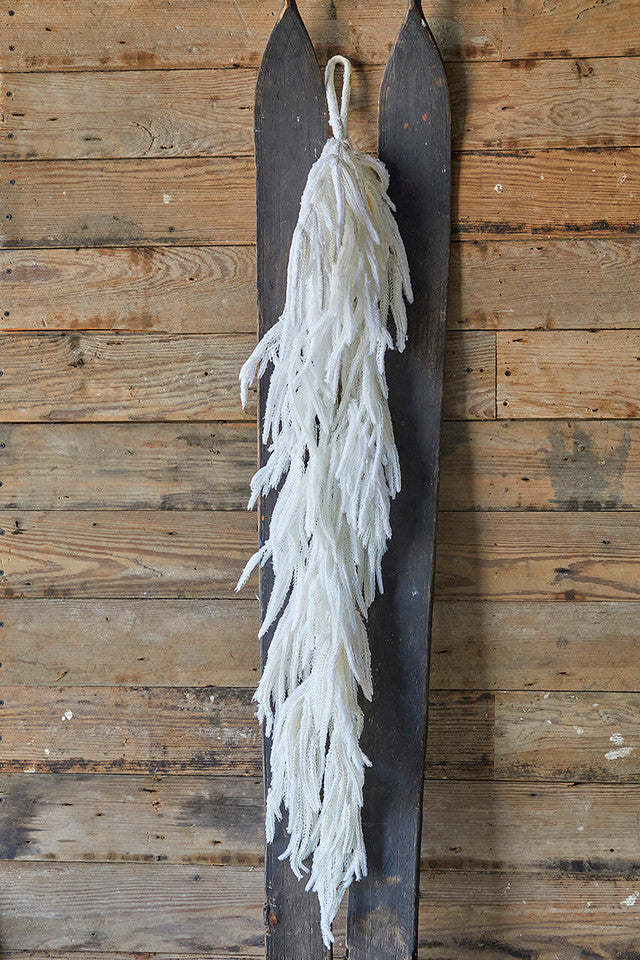 48 Inch Flocked White Norfolk Pine Garland