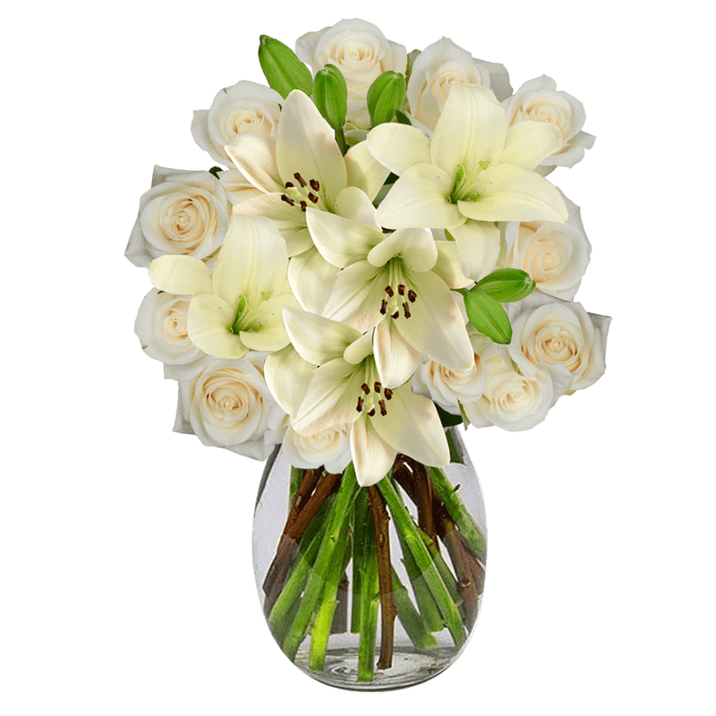 Elegant Fresh Rose & Lily Bouquet Classic Floral Gift