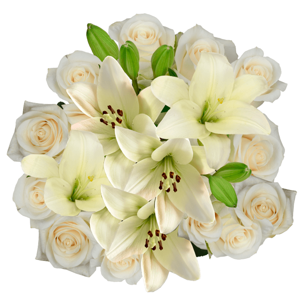 Elegant Fresh Rose & Lily Bouquet Classic Floral Gift