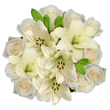 Elegant Fresh Rose & Lily Bouquet Classic Floral Gift