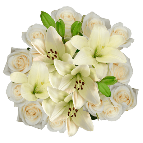 Elegant Fresh Rose & Lily Bouquet Classic Floral Gift