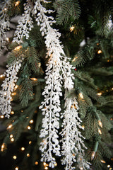 White Glitter Artemisia Garland 48 Inch Sequin Holiday Decoration