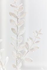 30" White Glitter Eucalyptus Spray