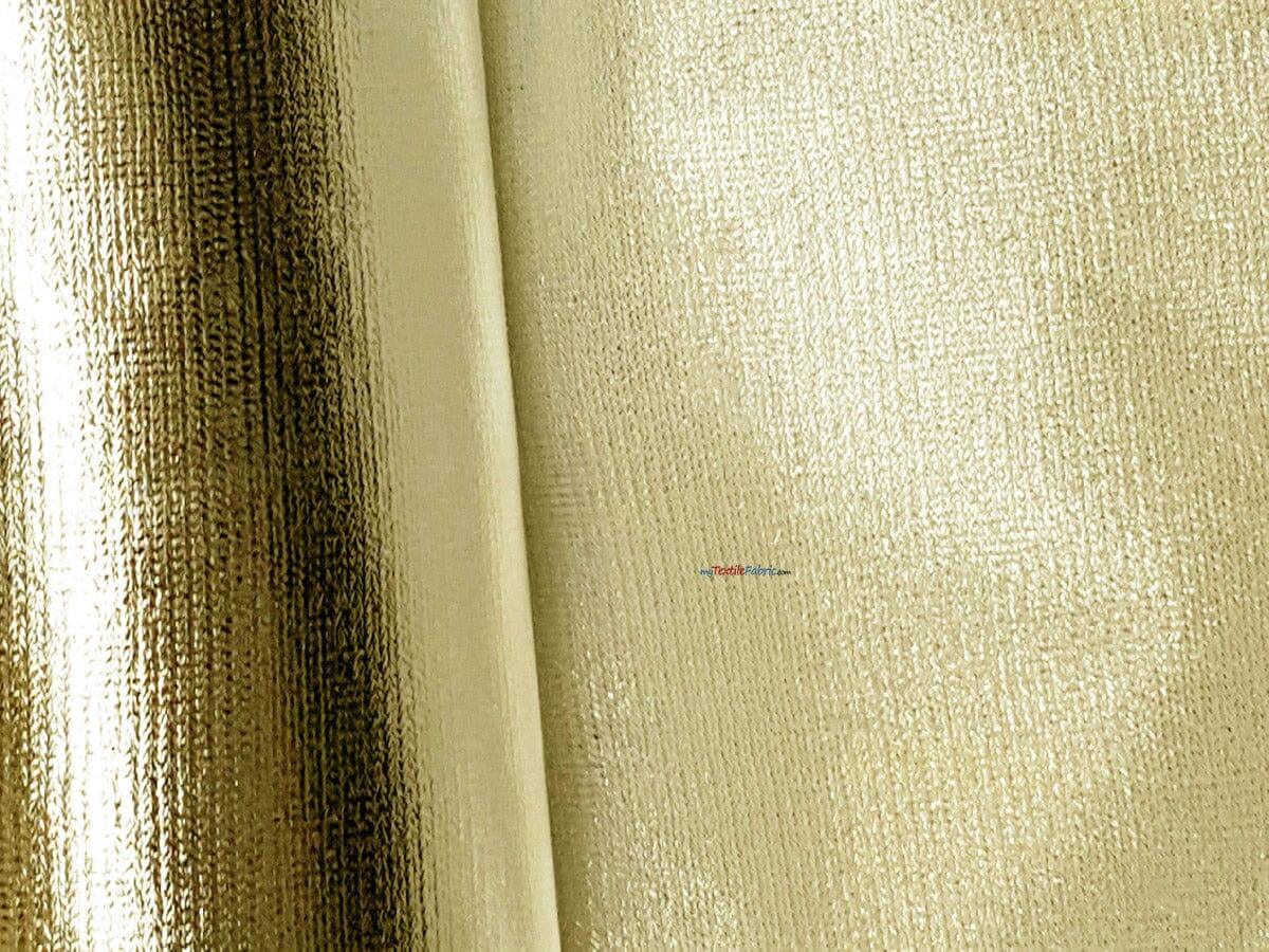 Tricot Lame Polyester Fabric - Gold White Tricot, Silver White Tricot, 40" Wide (1 Yard)