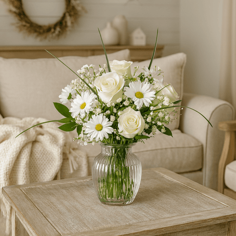 Winter Time Flower Bouquet Fresh Mixed Arrangement