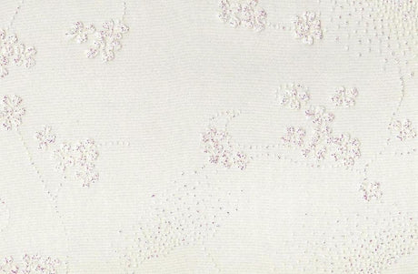 Crystal Organza Polyester Fabric - Floral Glitter, White Ground, 58/60" Width