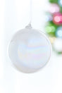 5" Iridescent White Glass Ball Ornament