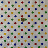 Small Polka Dot Poly Cotton Fabric - Multi-Color Polka Dots, 60" Width