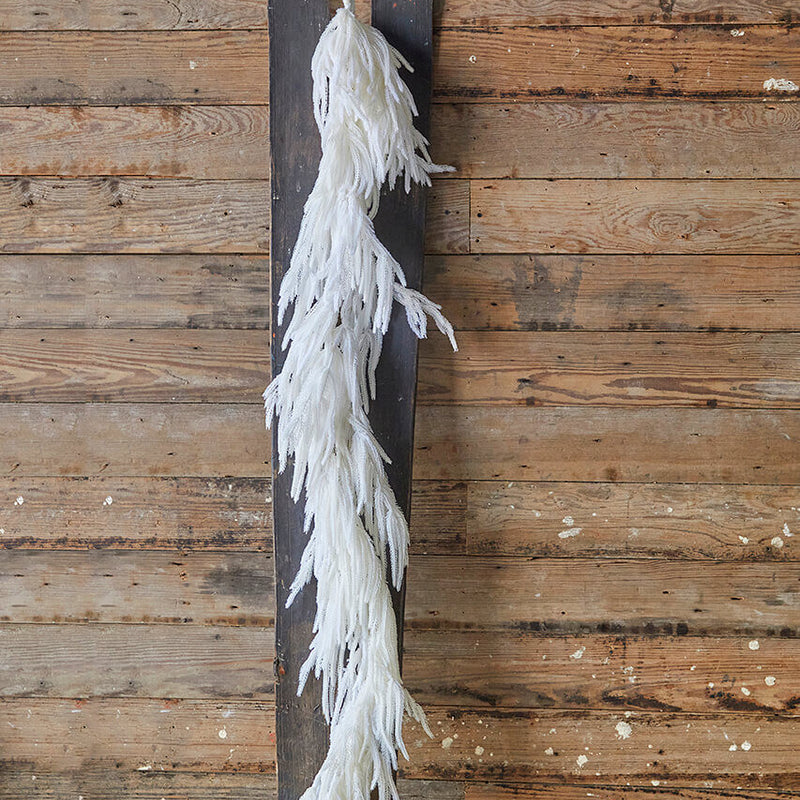 120 Inch Flocked White Norfolk Pine Garland Real Touch Christmas Holiday Decor Extra Long
