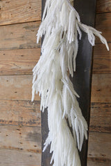 120 Inch Flocked White Norfolk Pine Garland Real Touch Christmas Holiday Decor Extra Long
