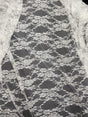 White 4-Way Floral Stretch Lace Fabric - Shimmery Floral Lace, White, 58/60" Width (1 Yard)