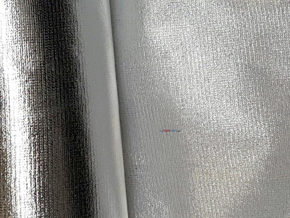 Tricot Lame Polyester Fabric - Gold White Tricot, Silver White Tricot, 40" Wide (1 Yard)