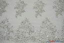 Camilla Embroidery Polyester Fabric - Flower Embroidery With Sequins, Sheer Bridal Lace, 52" Width (1 Yard)