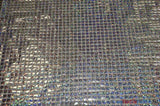 Hologram Quad Sequins Polyester Fabric - Holographic Square Sequins, 40" Width, 7 Colors (1 Yard)