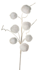 24 Inch White Snowball Spray