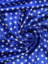 Star Satin Polyester Satin Fabric - Star Print, Royal Blue/Navy Blue, 58" Width (1 Yard)
