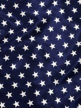 Star Satin Polyester Satin Fabric - Star Print, Royal Blue/Navy Blue, 58" Width (1 Yard)
