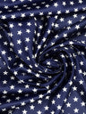 Star Satin Polyester Satin Fabric - Star Print, Royal Blue/Navy Blue, 58" Width (1 Yard)