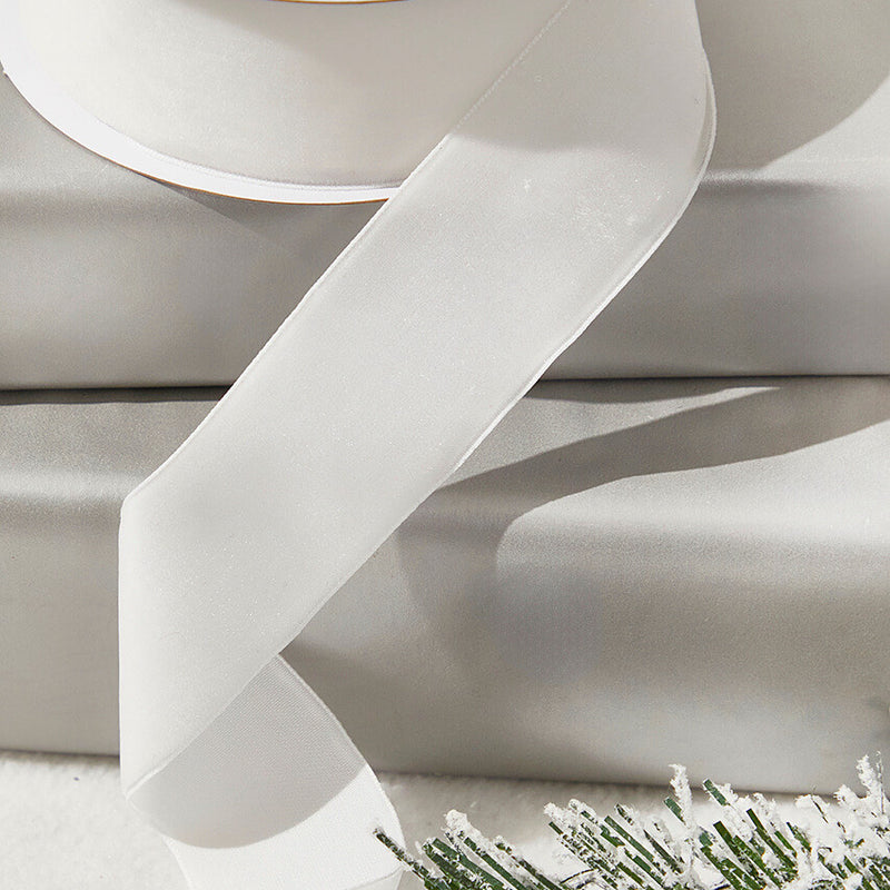 1.5" x 10 Yard White Unwired Velvet Ribbon – Elegant Decorative Craft Ribbon