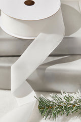 1.5" x 10 Yard White Unwired Velvet Ribbon – Elegant Decorative Craft Ribbon