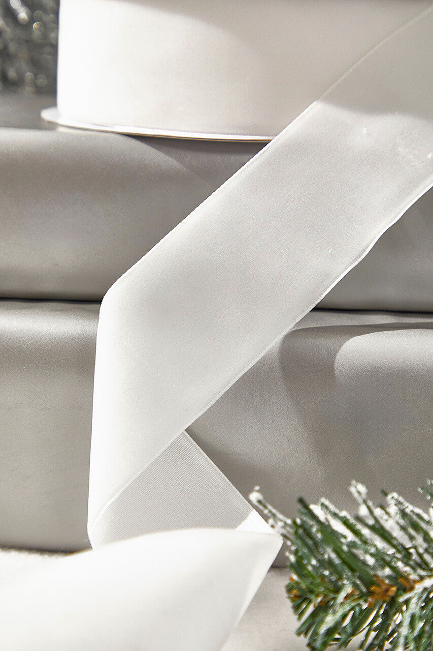 1.5" x 10 Yard White Unwired Velvet Ribbon – Elegant Decorative Craft Ribbon