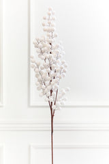 33" White Flocked Berry Spray