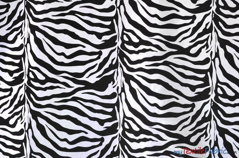 Zebra Flocking Taffeta Polyester Fabric - Zebra Flocking Pattern, 58/60" Width (1 Yard)