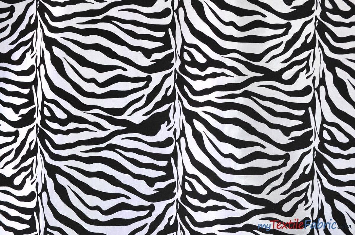 Zebra Flocking Taffeta Polyester Fabric - Zebra Flocking Pattern, 58/60" Width (1 Yard)