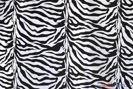 Zebra Flocking Taffeta Polyester Fabric - Zebra Flocking Pattern, 58/60" Width (1 Yard)