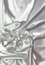 Crepe Satin Polyester Fabric - White, 58" Width (1 Yard)