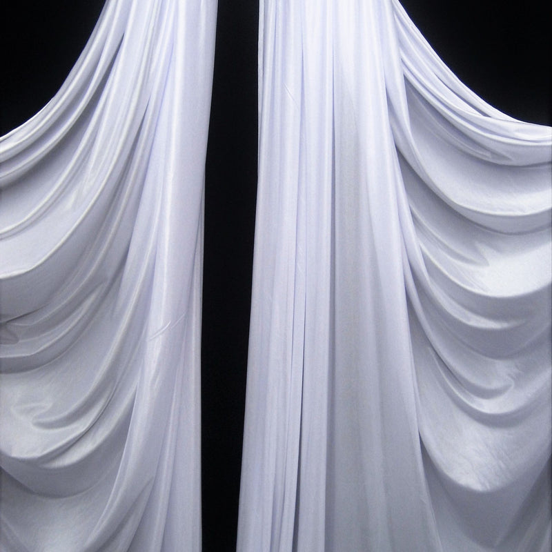 1 Yard Low Stretch White Tricot Polyester Fabric For Aerial Silks Hammocks Backdrops Crafts 108/120 Inch Wide