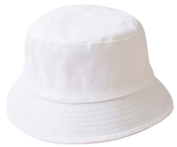 Bucket Hats Cotton Fabric - White, 56-58CM Head Size (1 Piece)