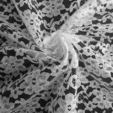 Raschel Lace Polyester Fabric - French Floral Lace, Aqua, 60" Width