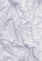 Stretch Lining Polyester Fabric - White, Matte Soft, 60" Width (1 Yard)