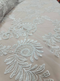 Beaded Bridal Lace Fabric Off White
