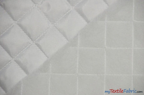 Quilted Polyester Batting Fabric - Diamond Quilted Padded Lining, 58/60" Width (1 Yard)