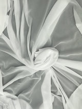 White Chiffon Polyester Fabric - White Sheer, 59"-60" Width (1 Yard)